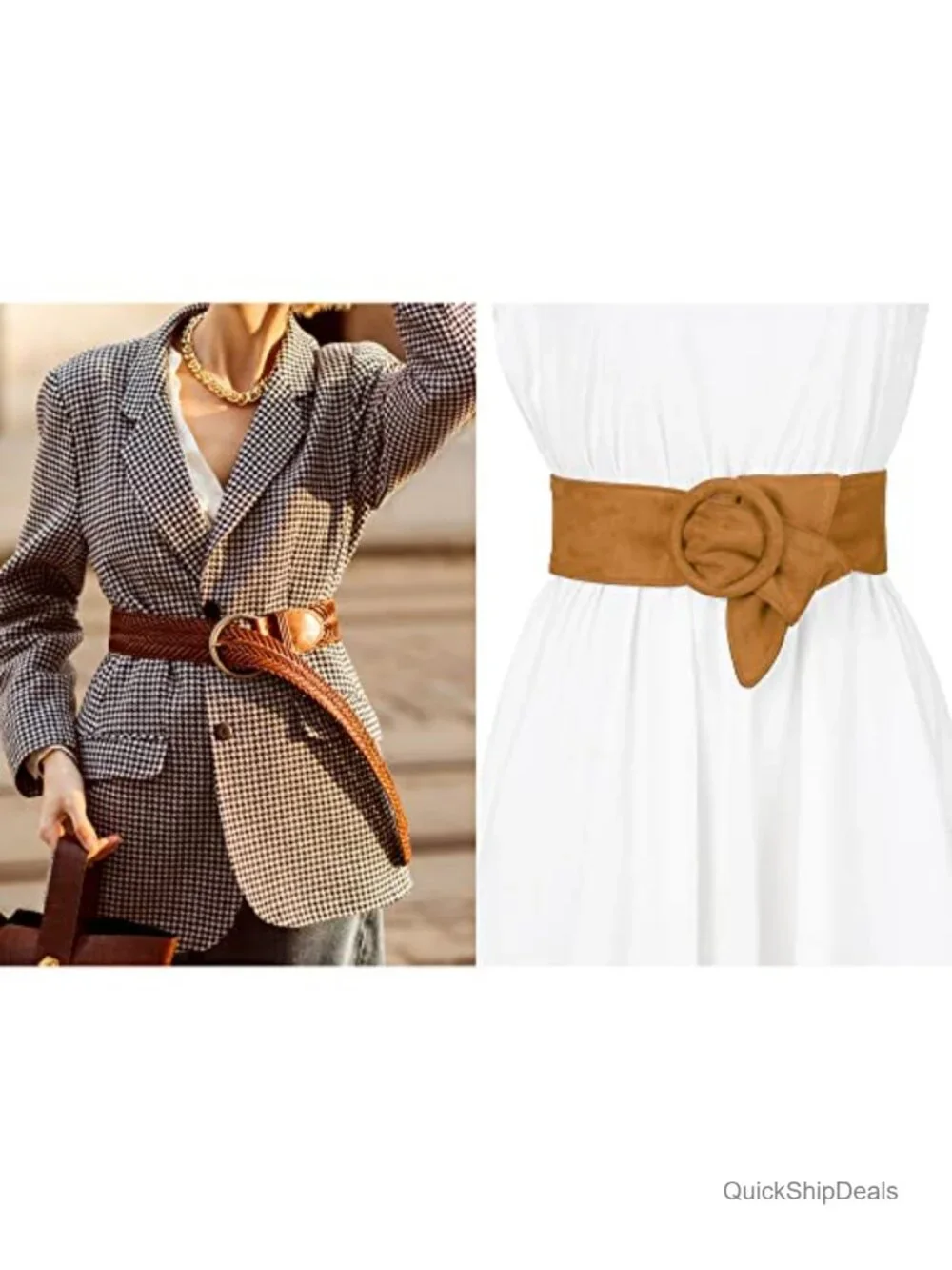 Polyester Solid Wide Obi Belt Vintage Round Buckle Cinch for Dress Coat
